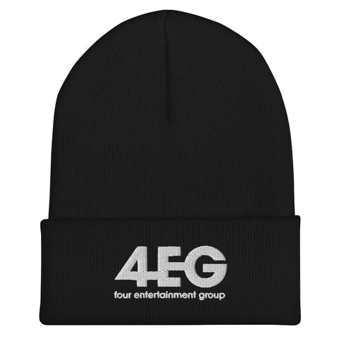 Embroidered 4EG Cuffed Beanie (Black)