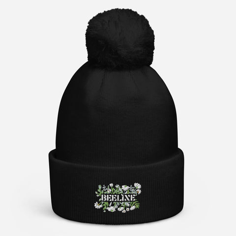 Beeline Pom Pom Flower Beanie