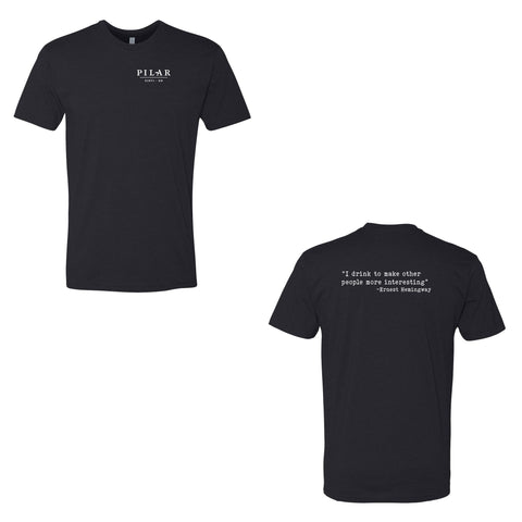 Pilar "Hemingway Quote" Unisex Black T-Shirt